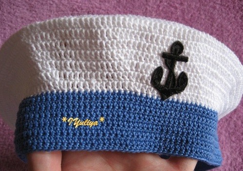 ​Summer Hat with Anchor Applique