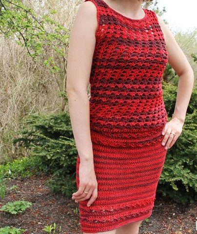 ​Crochet Red Skirt