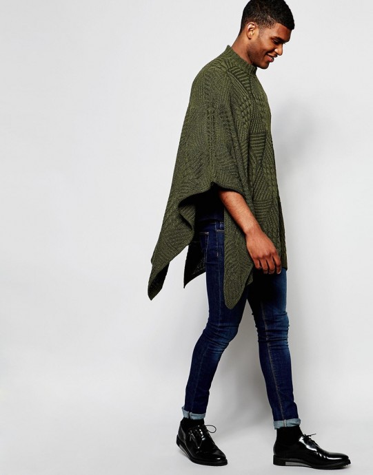 Inspiration. Men's Knit Poncho.