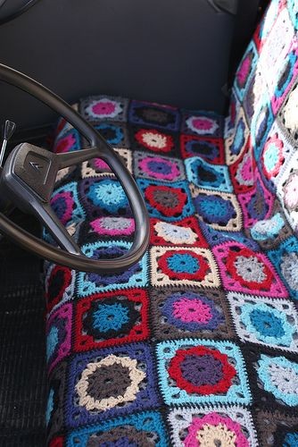 Inspiration. Crochet Seat Cover for Cars.