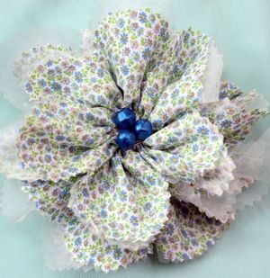 ​Fabric Flowered Brooch
