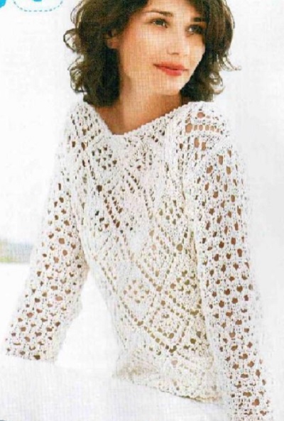 White Pullover with Rhombs – FREE CROCHET PATTERN — Craftorator