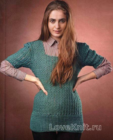 ​Emerald Crochet Pullover