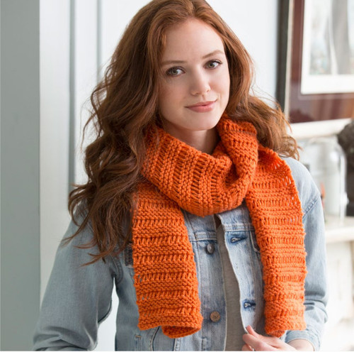 ​Garter Drop-Stitch Knit Scarf