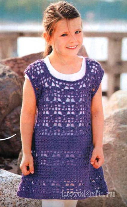 ​Crochet Lilac Tunic for Girl