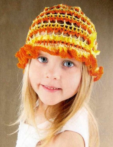 ​Crochet Orange Hat for Girl