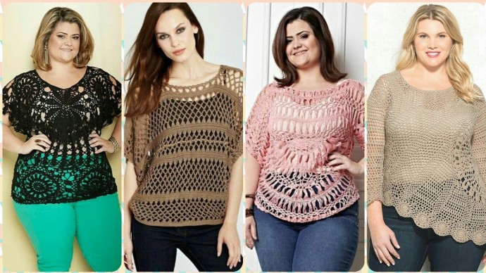 Inspiration. Crochet Plus Size Tops.