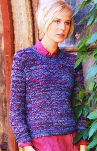 Comprehensive Knitting Instructions for a Stylish Blue-Lilac Mélange Top