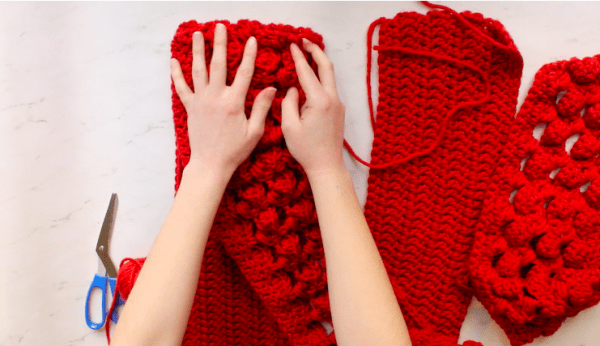 Crochet Red Cardigan with Crossed Back Crochet Red Cardigan with Crossed Back