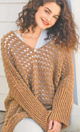 ​Crochet Golden Pullover