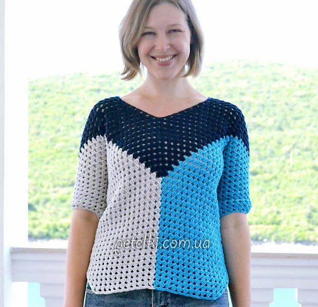 Crochet Three Colours Top