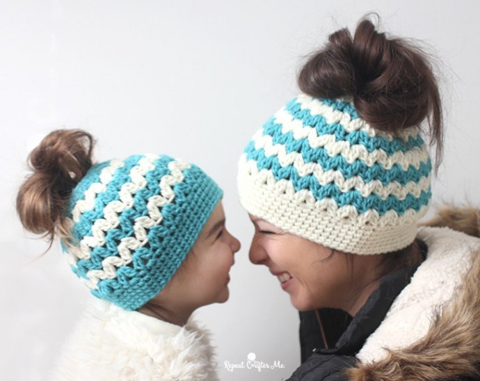 Inspiration. Crochet Ponytail Hats.