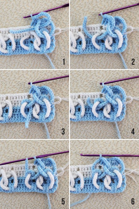 ​Crochet Interlaced Cords Stitch