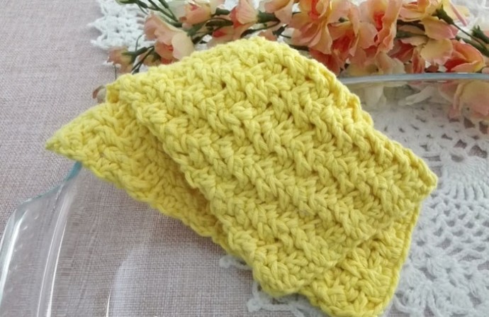 Helping our users. ​Crochet Diagonal Pattern Dishcloth.