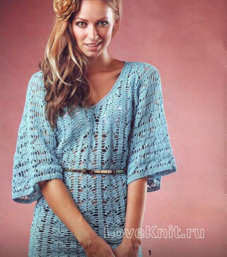 ​Crochet Turquoise Tunic
