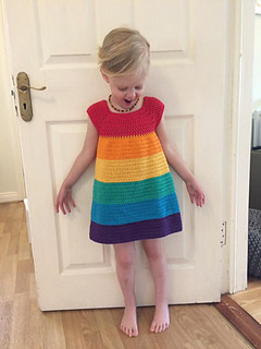 Helping our users. ​Rainbow Crochet Dress for Girl.