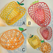 Inspiration. Crochet Fruit Baskets.