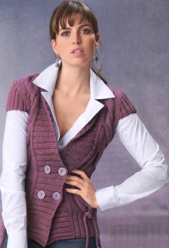 ​Knit Purple Jacket with Short Sleeves