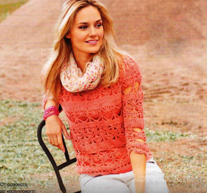 ​Pink Crochet Pullover