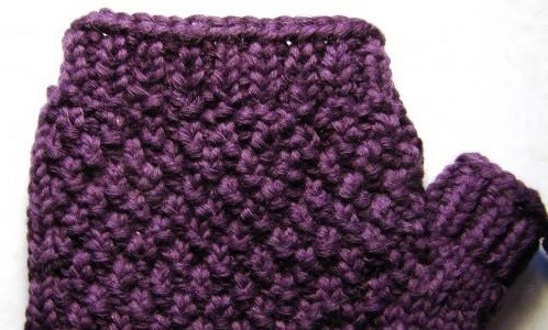 Purple Knit Mittens