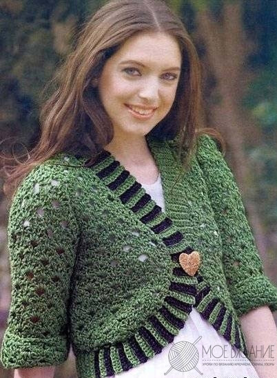 ​Crochet Green Bolero