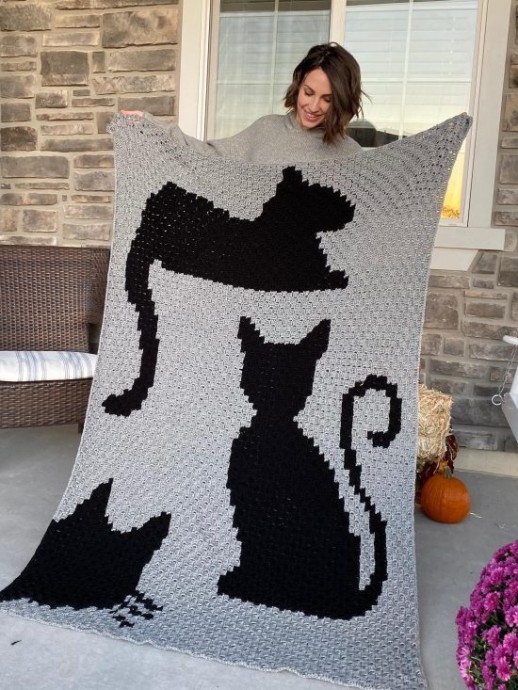 Helping our users. Crochet Cat Blanket.