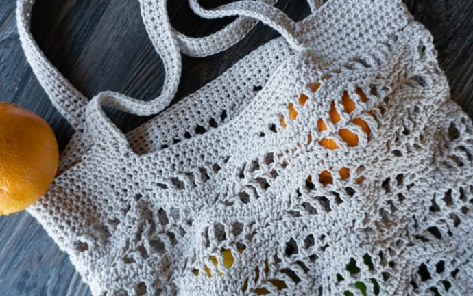 ​Crochet Tote Bag with Relief Pattern
