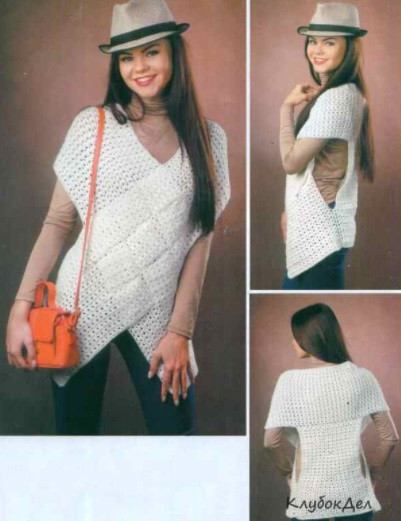 ​Fancy Crochet White Vest
