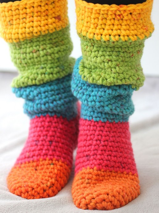 ​Helping our users. Crochet Bulky Slipper Socks.