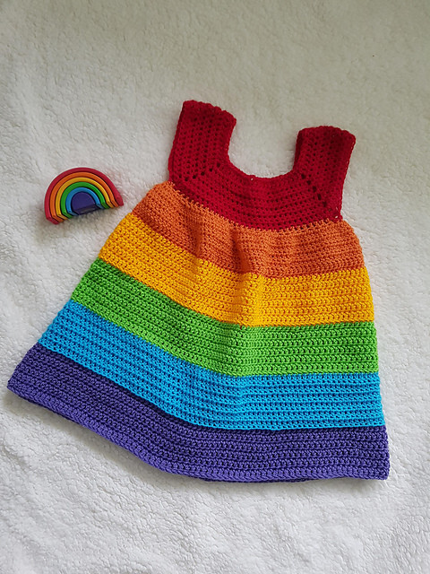 Helping our users. ​Rainbow Crochet Dress for Girl.