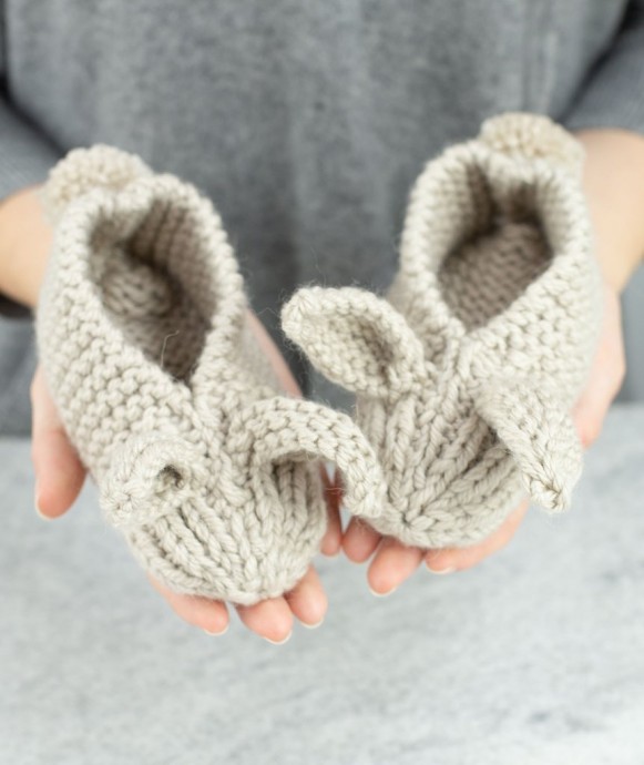 ​Knit Slippers with Ears