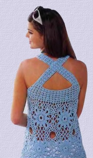 ​Light-Blue Crochet Tunic