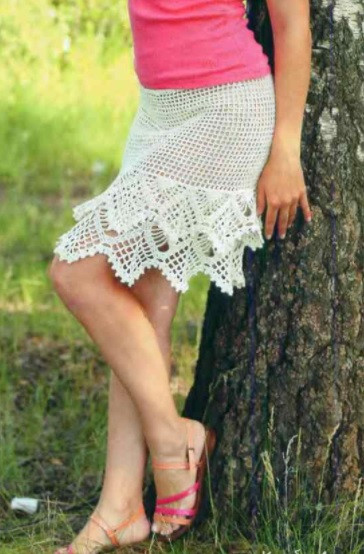 ​Crochet Cream Skirt