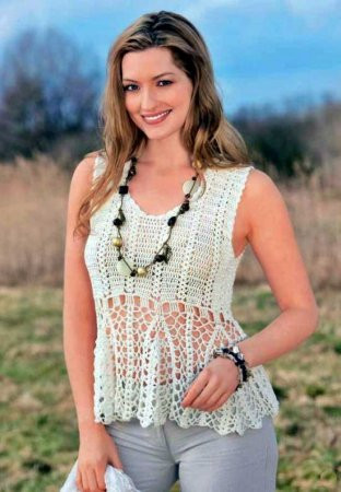 Complete Guide to Crochet a Stylish Beige Java Yarn Top with Lace Patterns Complete Guide to Crochet a Stylish Beige Java Yarn Top with Lace Patterns