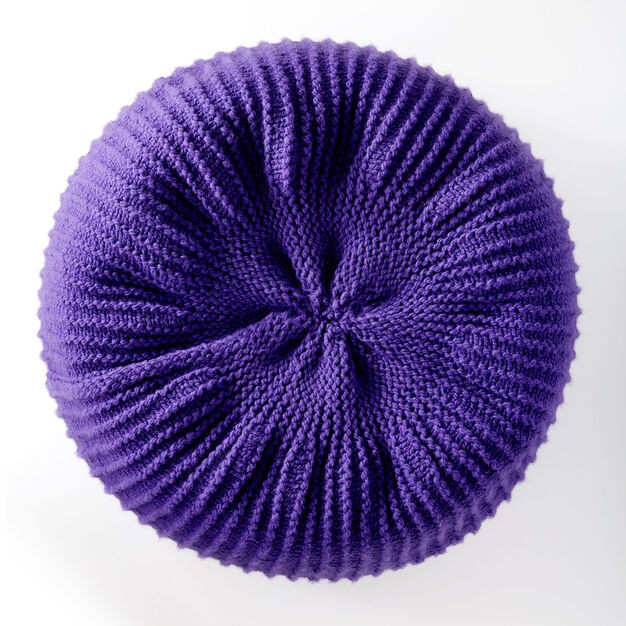 Complete Guide to Creating a Stylish Bernat® Wool-Up Bulky™ Pouf in Purple Complete Guide to Creating a Stylish Bernat® Wool-Up Bulky™ Pouf in Purple
