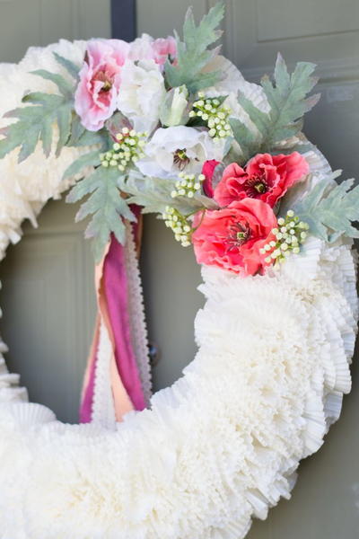 Spring Faux Flowers Wreath Spring Faux Flowers Wreath