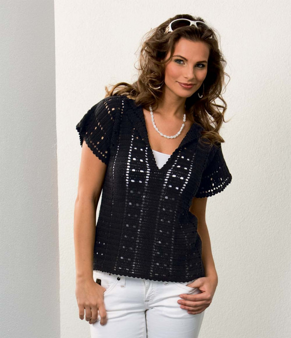 ​Black Crochet Blouse