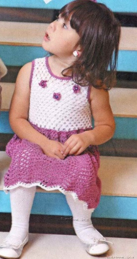 ​Crochet Lavender Dress for Girl