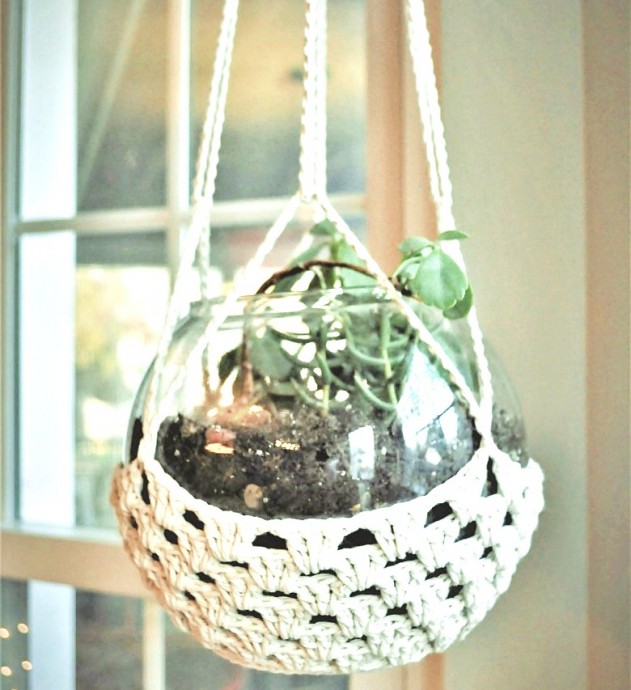 Inspiration. Crochet Hanging Pot-Holders.