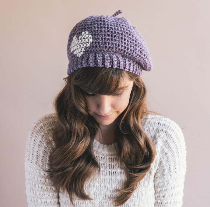 ​Crochet Beret with Heart