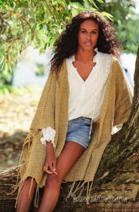 Crochet Golden Poncho