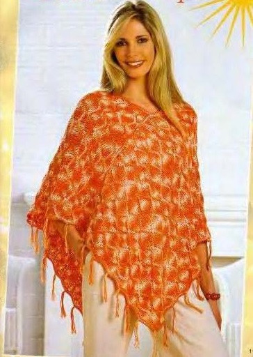 ​Crochet Orange Poncho