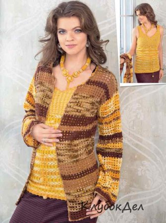Complete Guide to Crocheting a Stylish Cardigan and Top with Relief Patterns in Mercerized Cotton Complete Guide to Crocheting a Stylish Cardigan and Top with Relief Patterns in Mercerized Cotton
