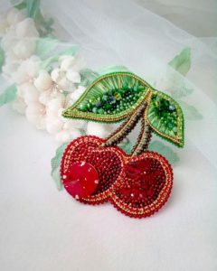 ​Cherry Crystal Brooch