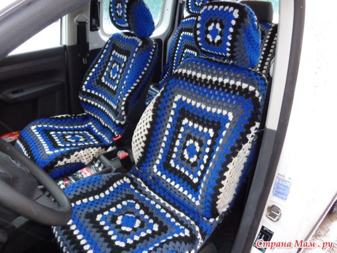 Inspiration. Crochet Seat Cover for Cars.