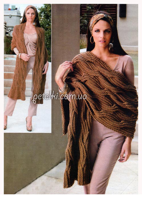 Knit Cable-Stitch Wrap Knit Cable-Stitch Wrap