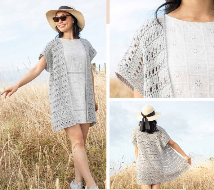 Light-Grey Crochet Cardigan – FREE CROCHET PATTERN — Craftorator