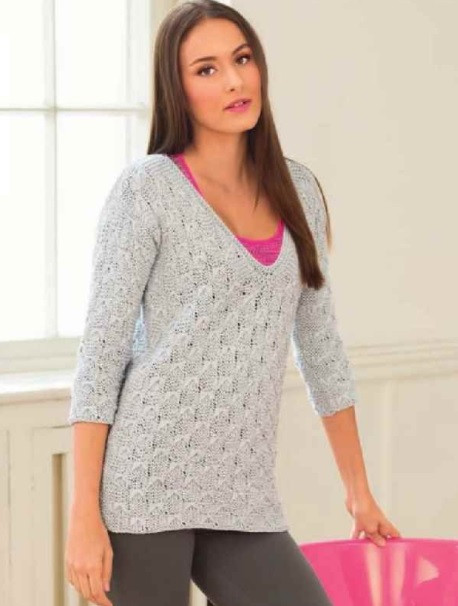 Complete Knitting Instructions for a Stylish Garment Using Light-Grey Cotton Yarn Complete Knitting Instructions for a Stylish Garment Using Light-Grey Cotton Yarn