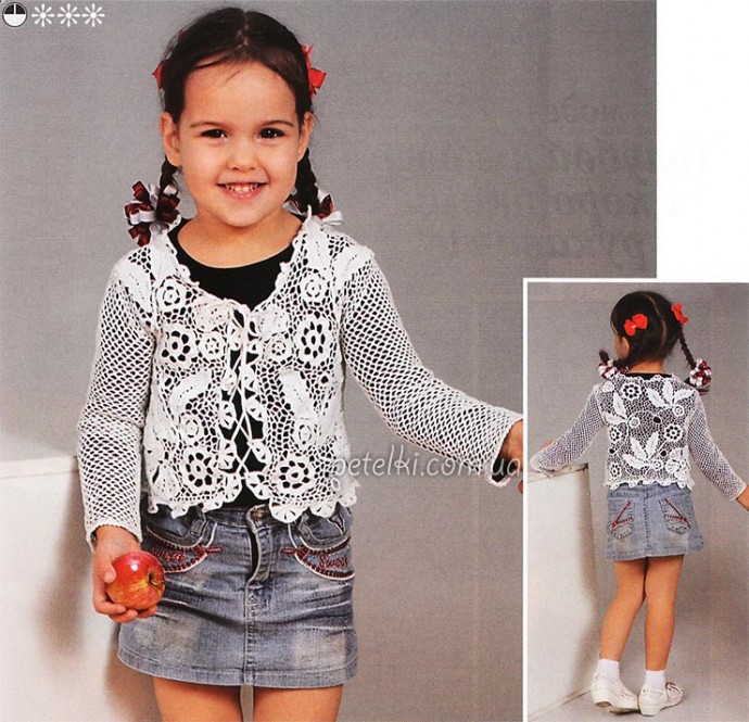 Relief Flower Cardigan for Girl