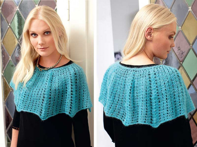 ​Turquoise Crochet Cape